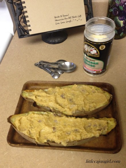 Twice-baked Chipotle Bacon Sweet Potatoes: LittleCajunGirl.com