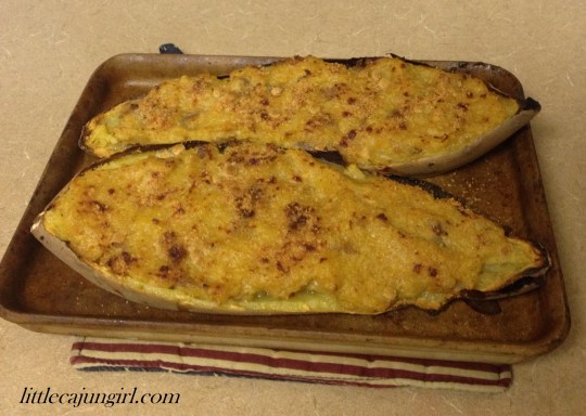 Twice-baked Chipotle Bacon Sweet Potatoes: LittleCajunGirl.com