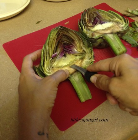 Grilled Artichoke with Garlic Butter Dipping Sauce: LittleCajunGirl.com