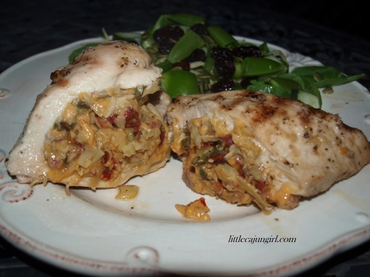 Spicy Tuscan-stuffed Chicken: LittleCajunGirl.com